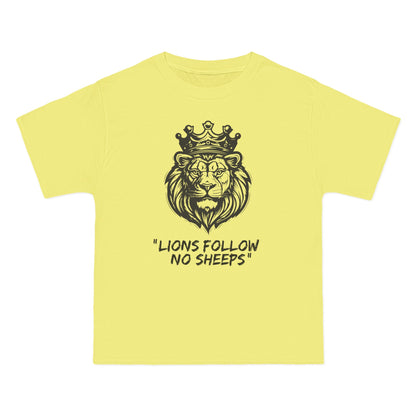 "Lions Follow No Sheeps" | Men's 100% Cotton Short-Sleeve T-Shirt | Sizes Up To 6XL