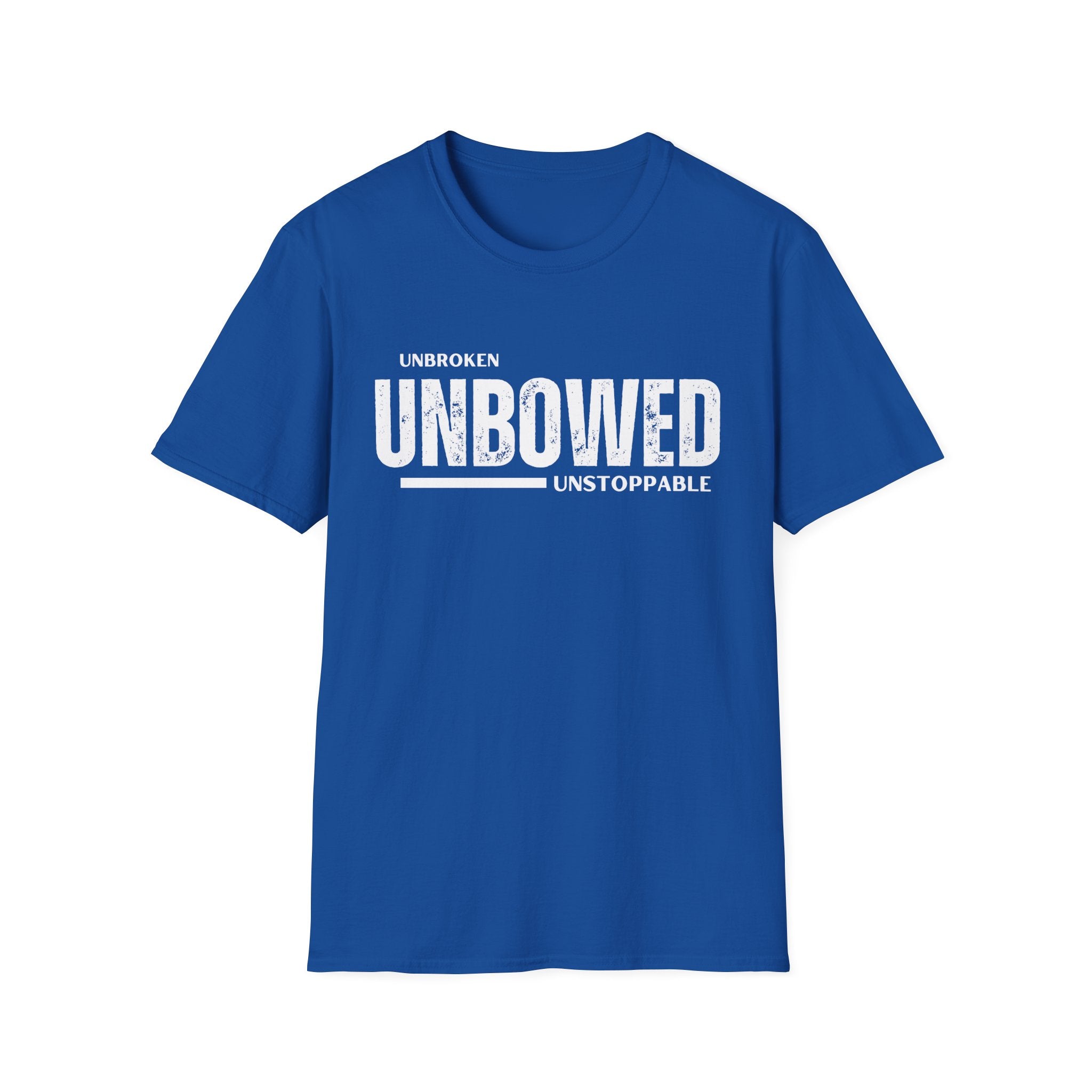 'Unbroken Unbowed Unstoppable' | Men's 100% USA Cotton Softstyle T-shirt | Sizes Up To 5XL