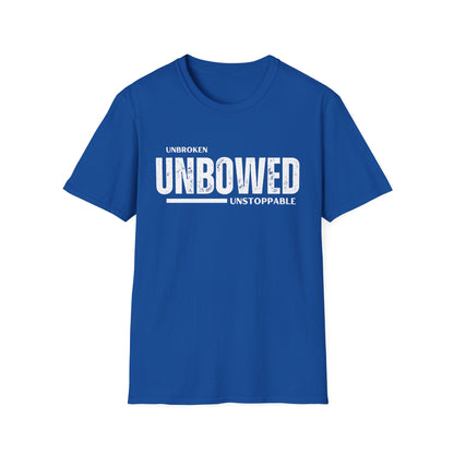 'Unbroken Unbowed Unstoppable' | Men's 100% USA Cotton Softstyle T-shirt | Sizes Up To 5XL