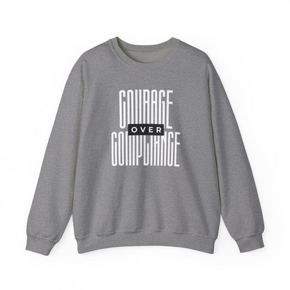 Courage Over Compliance | Men's Crewneck Sweatshirt | Sizes Up To 5XL