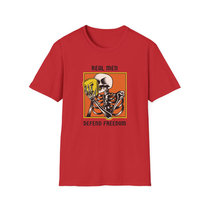 Real Men Defend Freedom | Men's 100% Cotton T-Shirt | Sizes Up To 5XL
