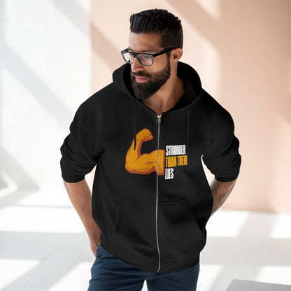 Stronger Than Their Lies | Men's Zip Up Hoodie | Sizes Up To 3XL