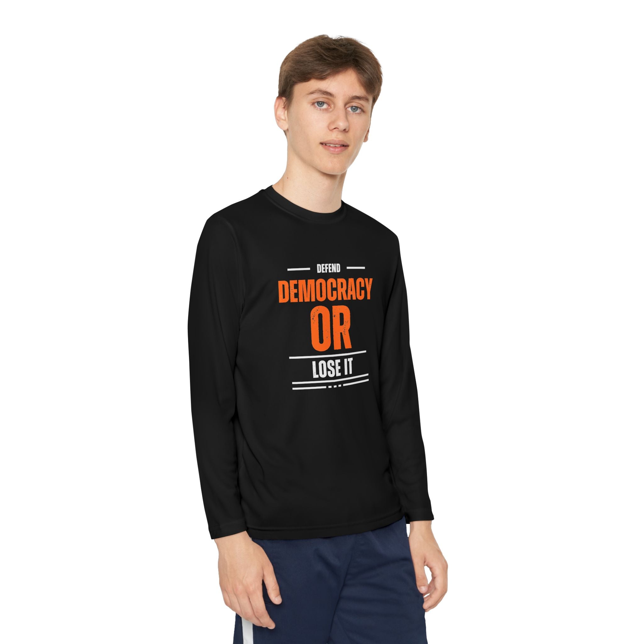 Defend Democracy or Lose It | Youth Long Sleeve Tee | Sizes Up To XL