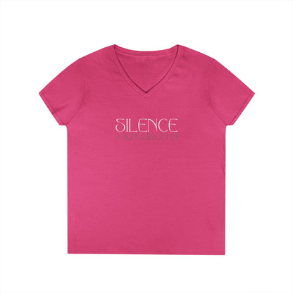 Silence is Compliance | Women’s 100% Cotton V-Neck T-Shirt | Sizes Up To 3XL