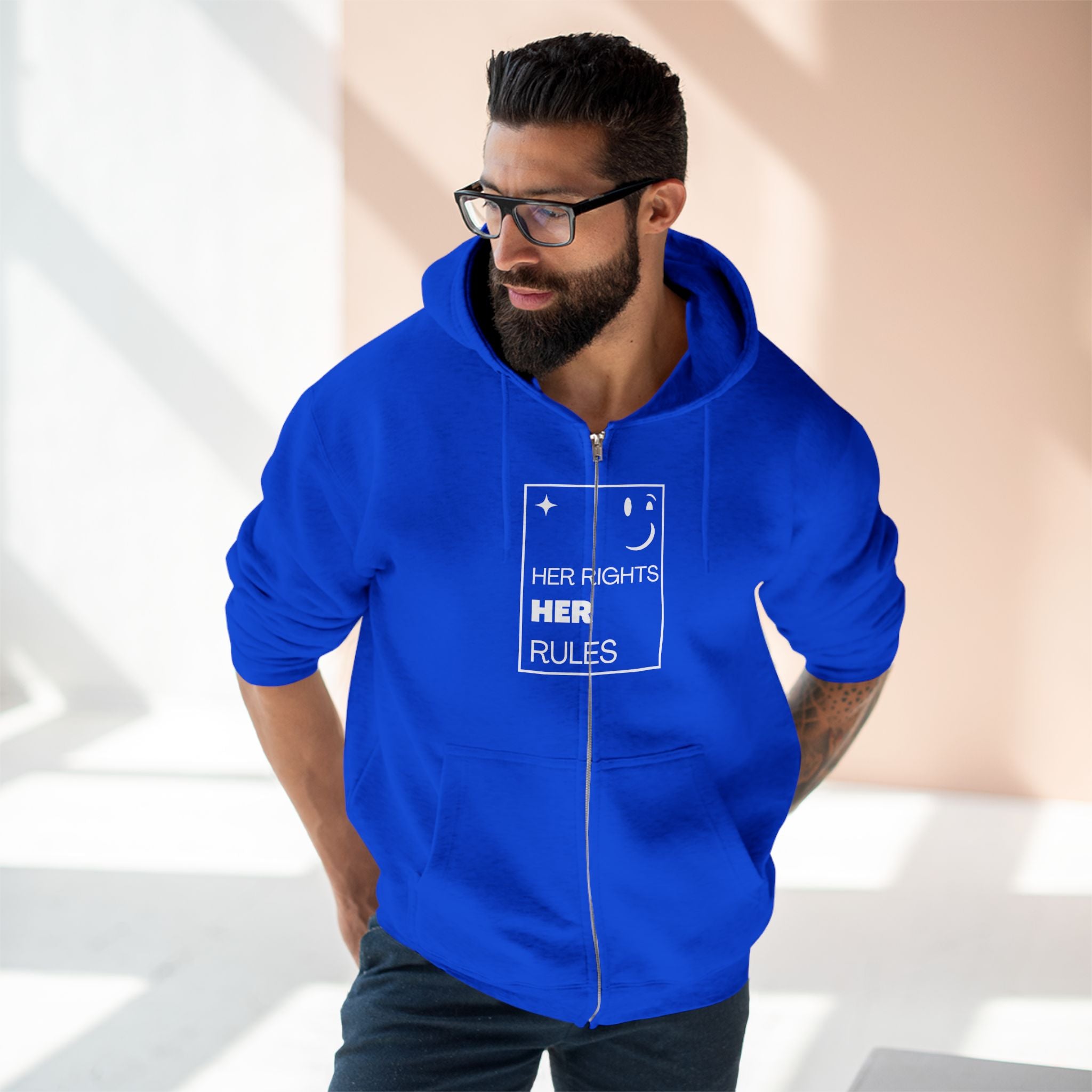 Her Rights, Her Rules | Men's Zip Hoodie | Sizes From XS to 3XL