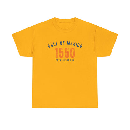 Gulf of Mexico - Established 1550 | Women's Heavy 100% USA Cotton T-Shirt | Sizes Up To 5XL