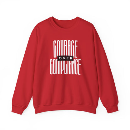 Courage Over Compliance | Men's Crewneck Sweatshirt | Sizes Up To 5XL