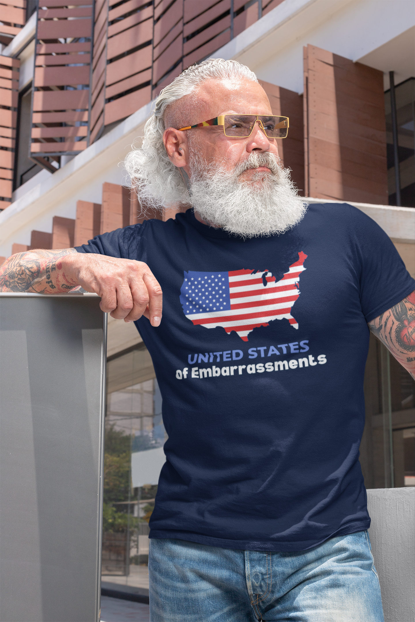 United States of Embarrassments | Men's CVC Jersey T-Shirt | Sizes Up To 4XL