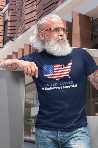 United States of Embarrassments | Men's CVC Jersey T-Shirt | Sizes Up To 4XL