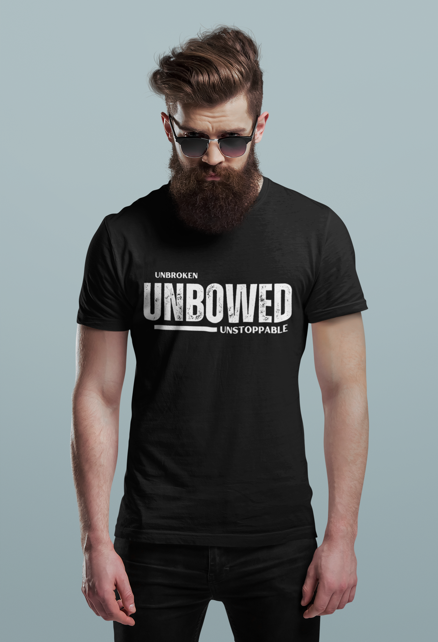 'Unbroken Unbowed Unstoppable' | Men's 100% USA Cotton Softstyle T-shirt | Sizes Up To 5XL