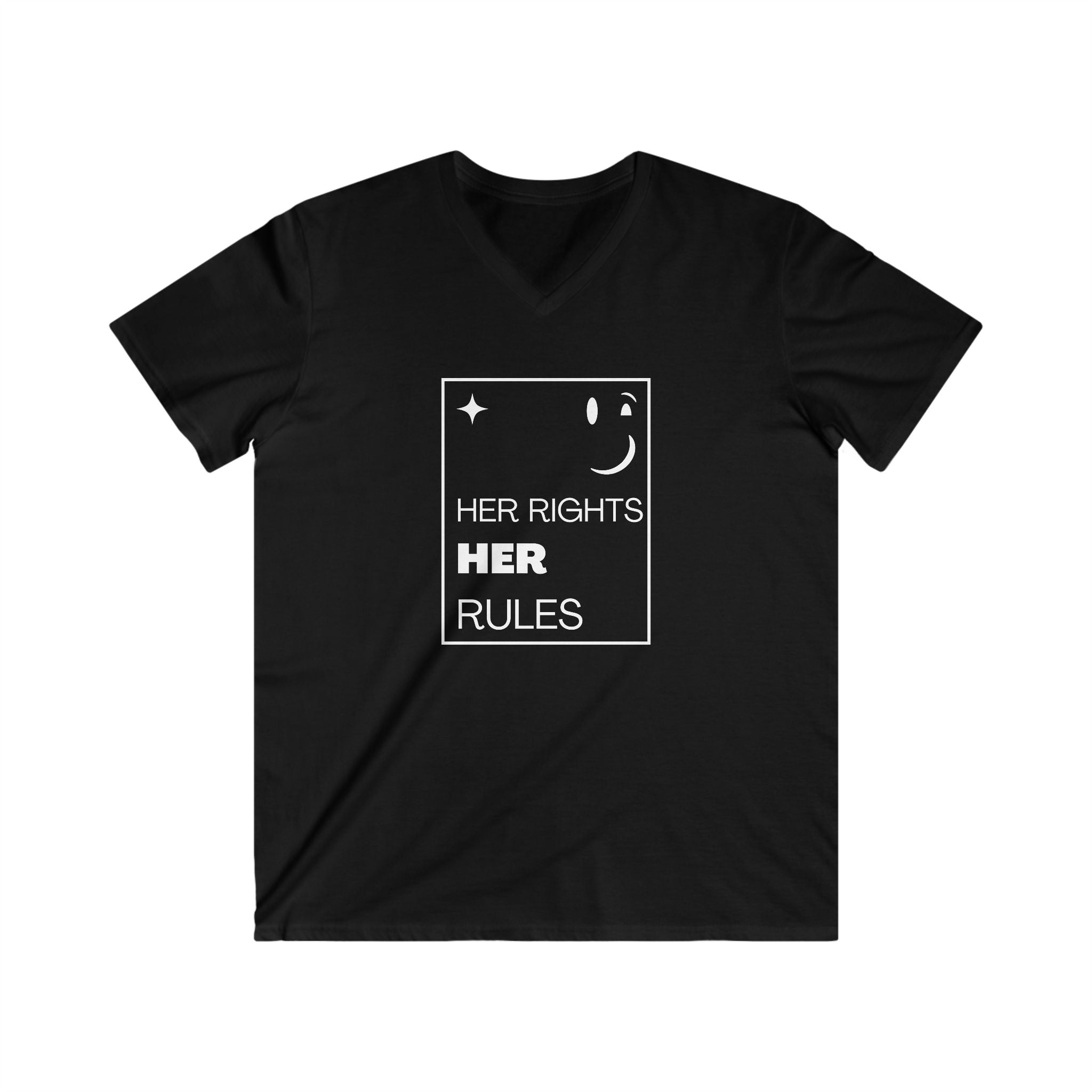Her Rights, Her Rules | Men's Fitted 100% Cotton V-Neck Tee | Sizes Up To 2XL