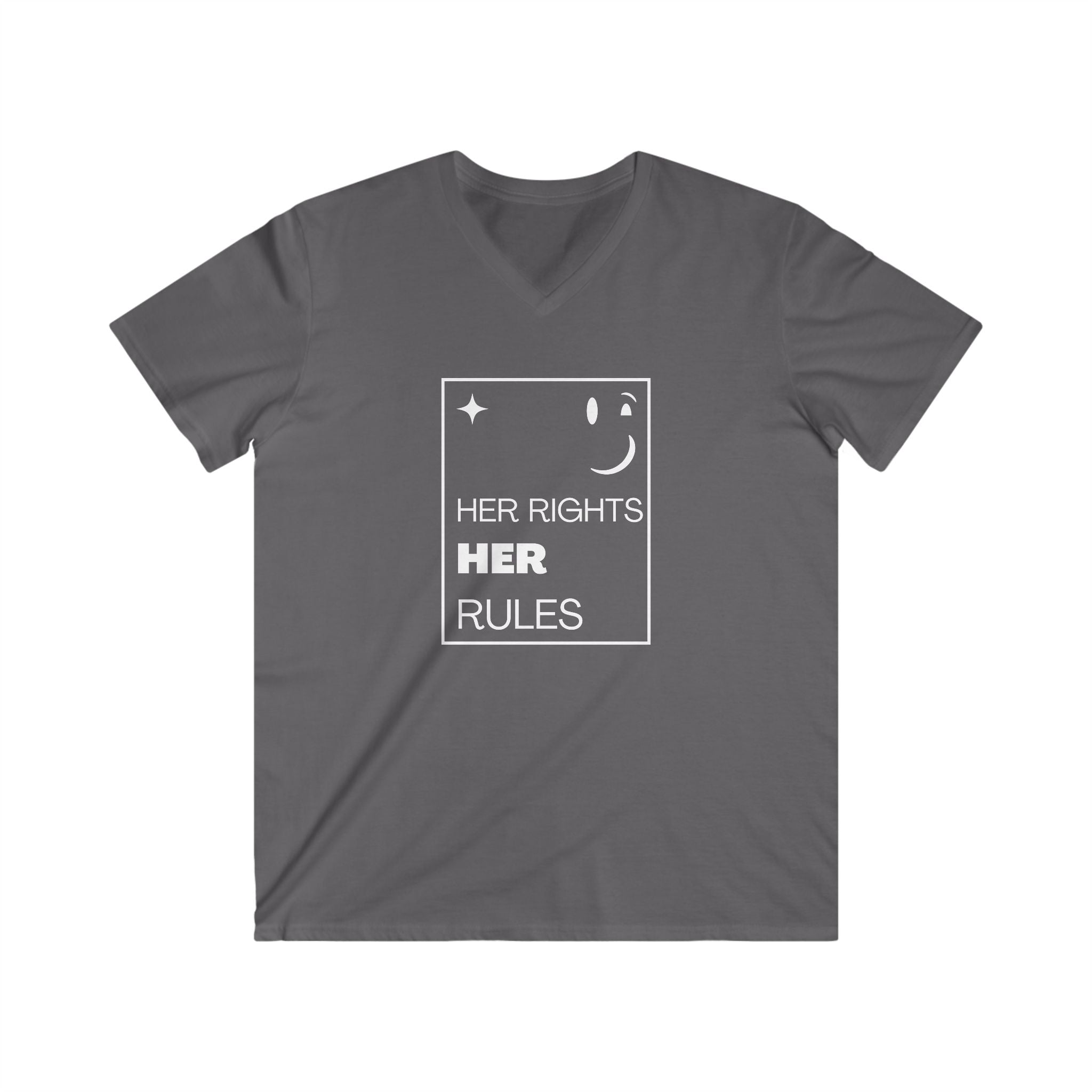 Her Rights, Her Rules | Men's Fitted 100% Cotton V-Neck Tee | Sizes Up To 2XL