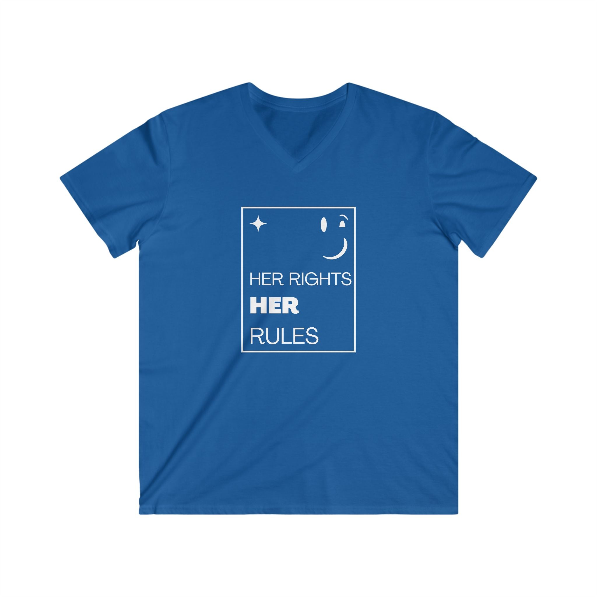 Her Rights, Her Rules | Men's Fitted 100% Cotton V-Neck Tee | Sizes Up To 2XL