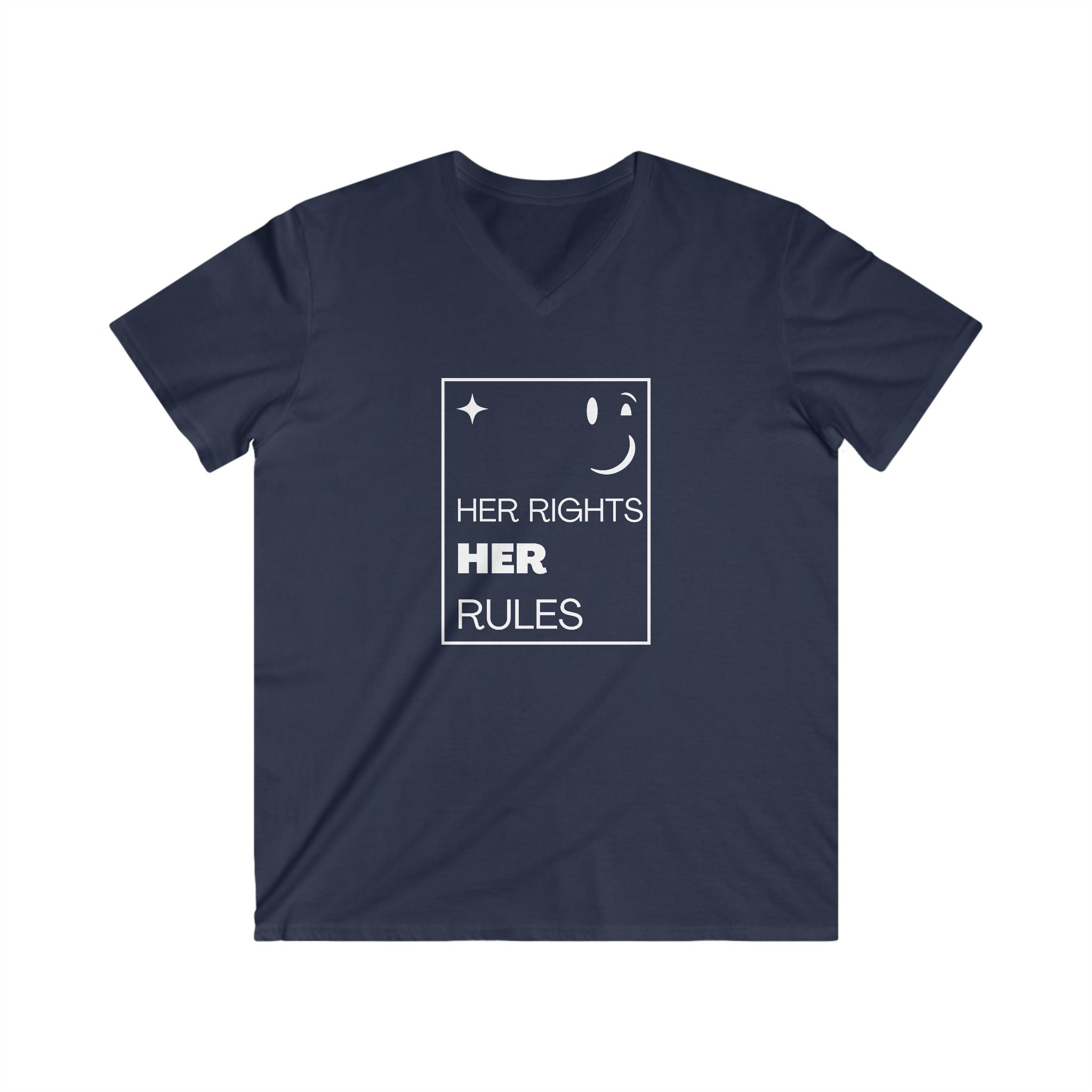 Her Rights, Her Rules | Men's Fitted 100% Cotton V-Neck Tee | Sizes Up To 2XL