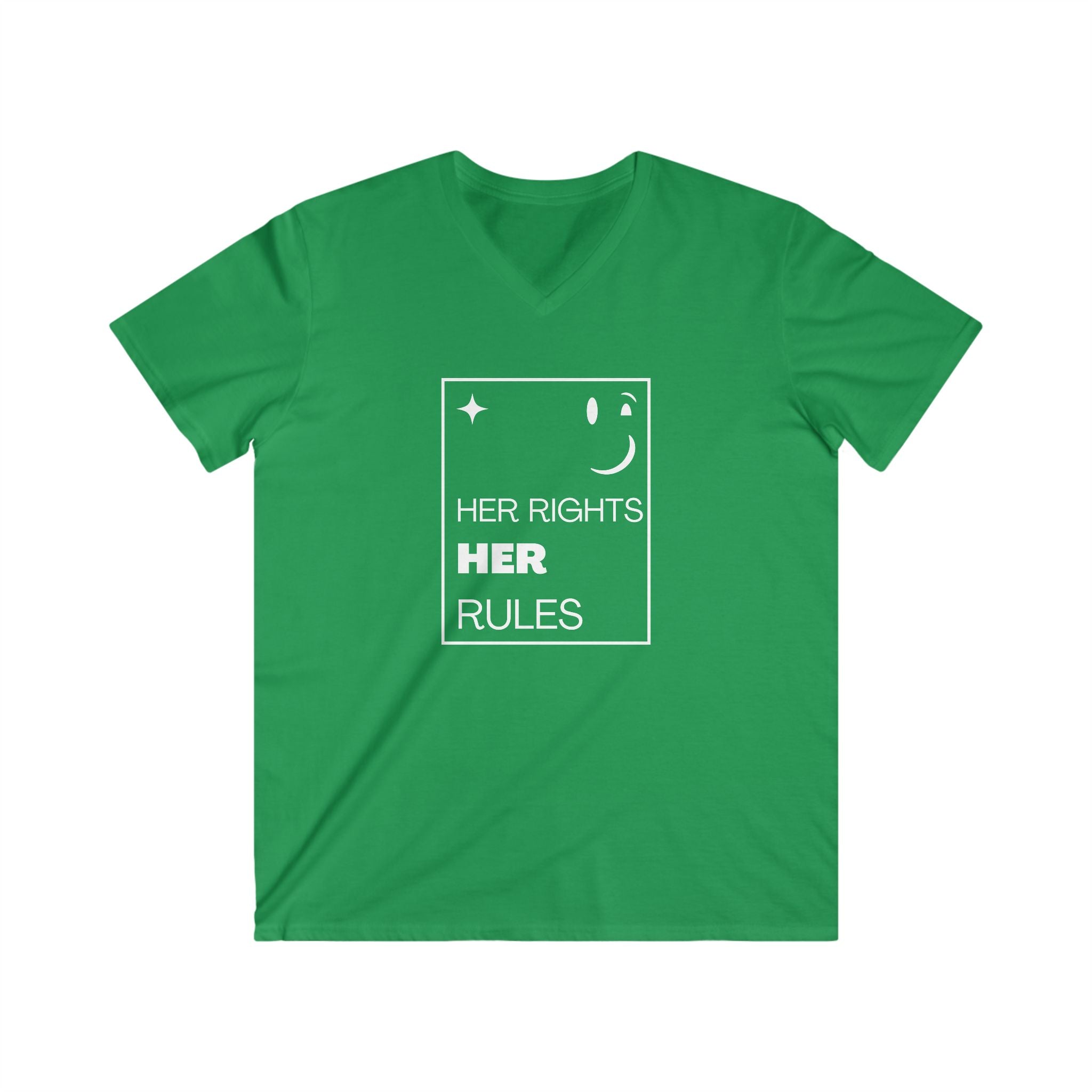 Her Rights, Her Rules | Men's Fitted 100% Cotton V-Neck Tee | Sizes Up To 2XL