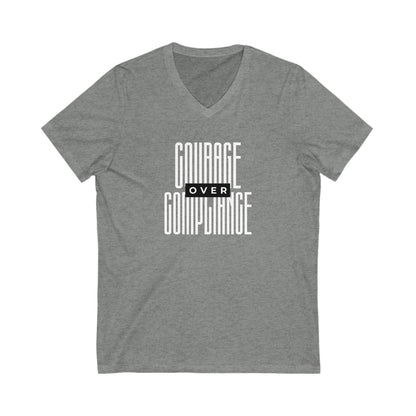 Courage Over Compliance | Men's V-Neck T-Shirt | Sizes Up To 2XL