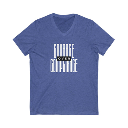 Courage Over Compliance | Men's V-Neck T-Shirt | Sizes Up To 2XL
