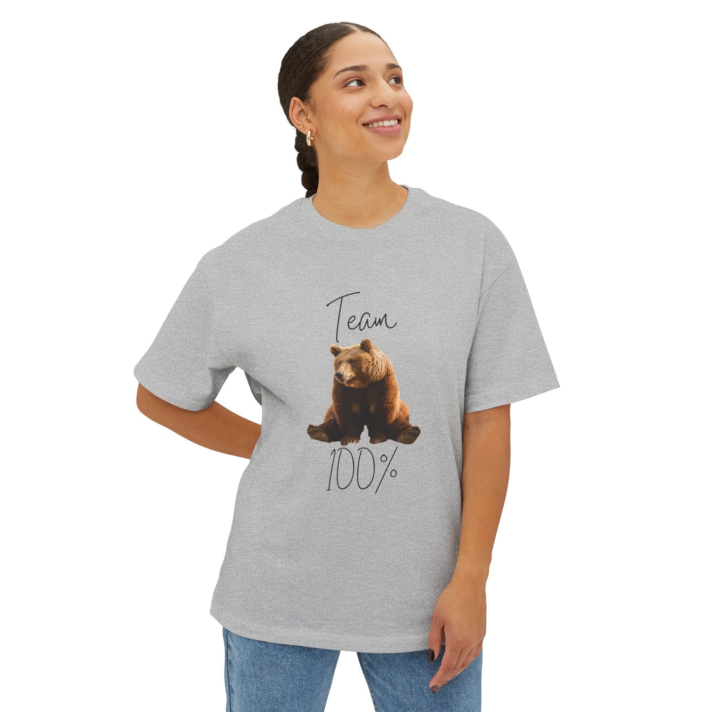 Unisex Oversized Boxy Tee | Team Bear 100%