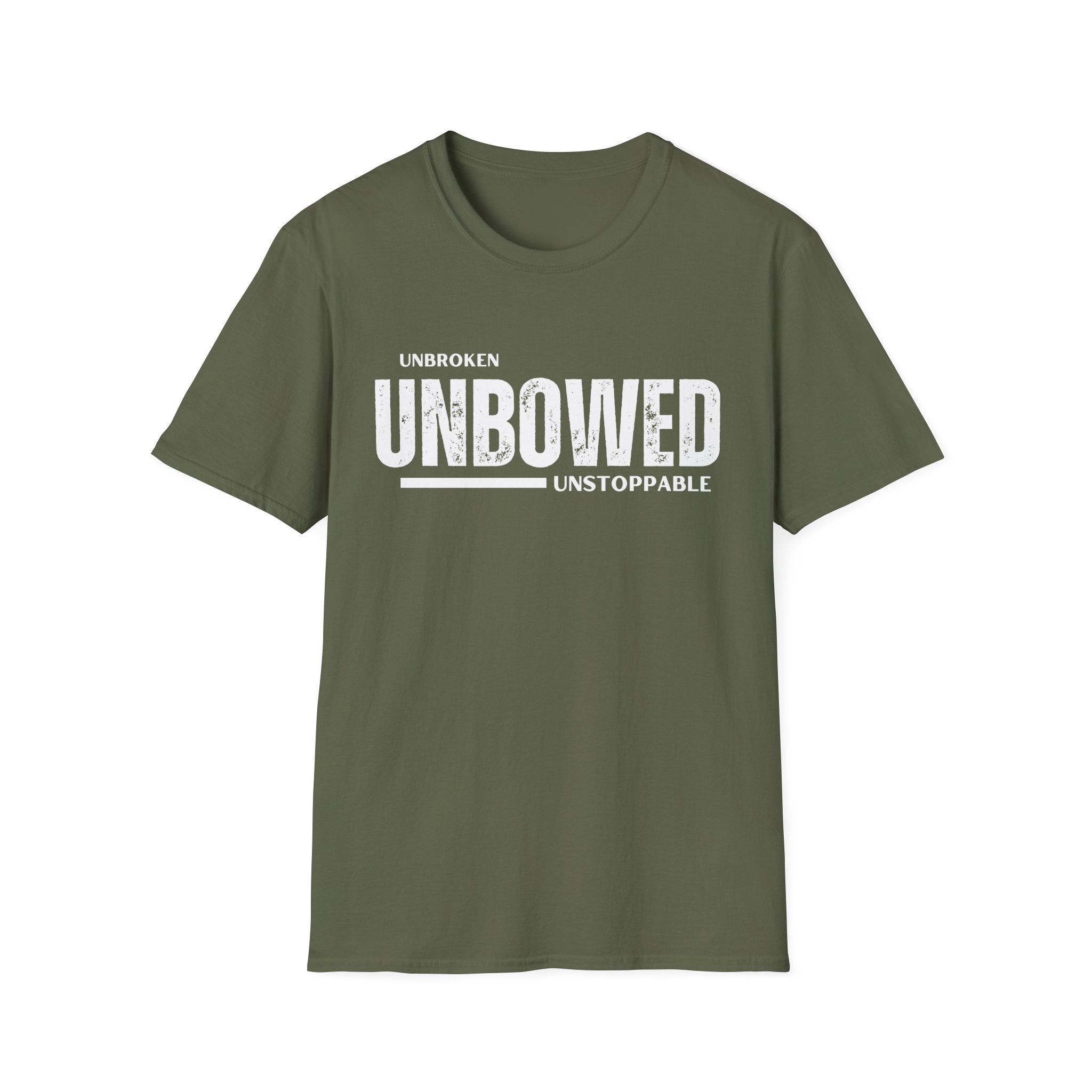 'Unbroken Unbowed Unstoppable' | Men's 100% USA Cotton Softstyle T-shirt | Sizes Up To 5XL