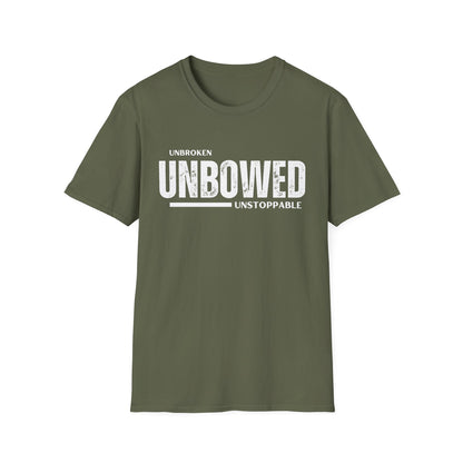 'Unbroken Unbowed Unstoppable' | Men's 100% USA Cotton Softstyle T-shirt | Sizes Up To 5XL