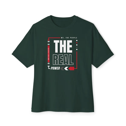 We, The People: The Real Power | Men's Oversized Boxy T-Shirt | Sizes Up To 3XL