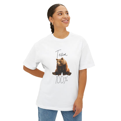 Unisex Oversized Boxy Tee | Team Bear 100%