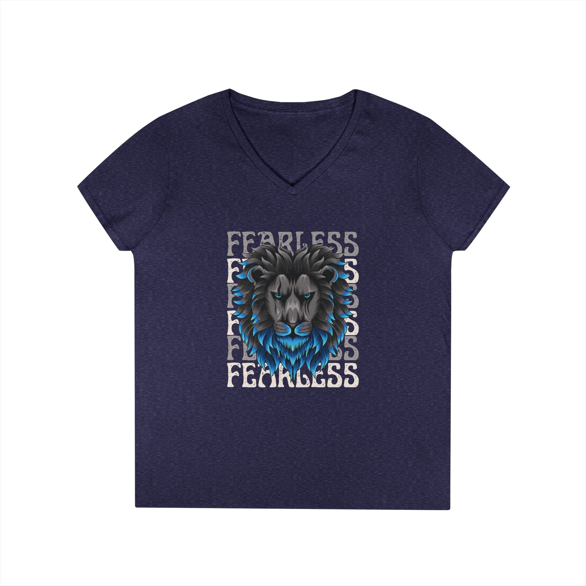 Fearless | Ladies' 100% Cotton V-Neck T-Shirt | Sizes Up To 3XL