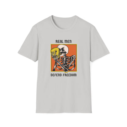 Real Men Defend Freedom | Men's 100% Cotton T-Shirt | Sizes Up To 5XL