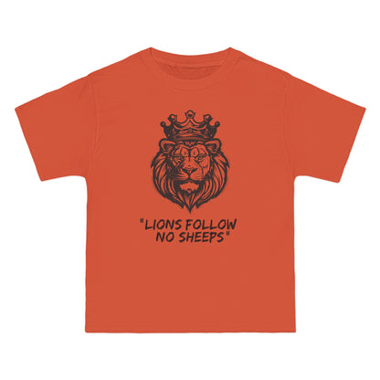 "Lions Follow No Sheeps" | Men's 100% Cotton Short-Sleeve T-Shirt | Sizes Up To 6XL