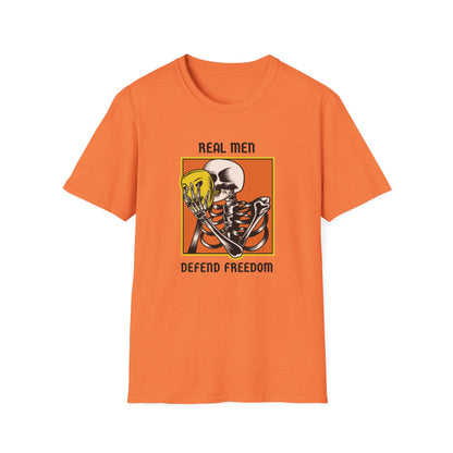Real Men Defend Freedom | Men's 100% Cotton T-Shirt | Sizes Up To 5XL