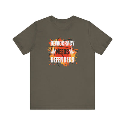 Democracy Needs Defenders | Women's Airlume Cotton T-Shirt | Sizes From XS to 5XL