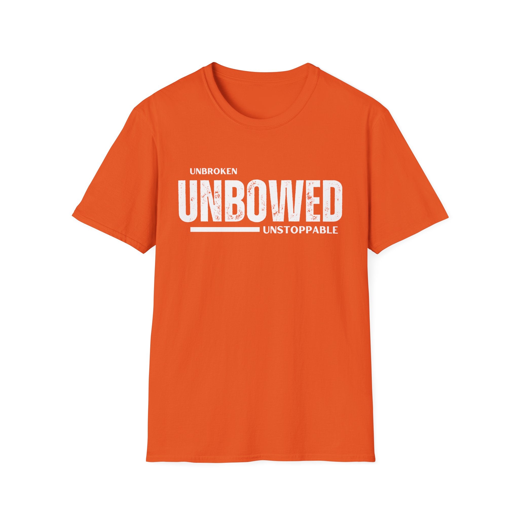 'Unbroken Unbowed Unstoppable' | Men's 100% USA Cotton Softstyle T-shirt | Sizes Up To 5XL