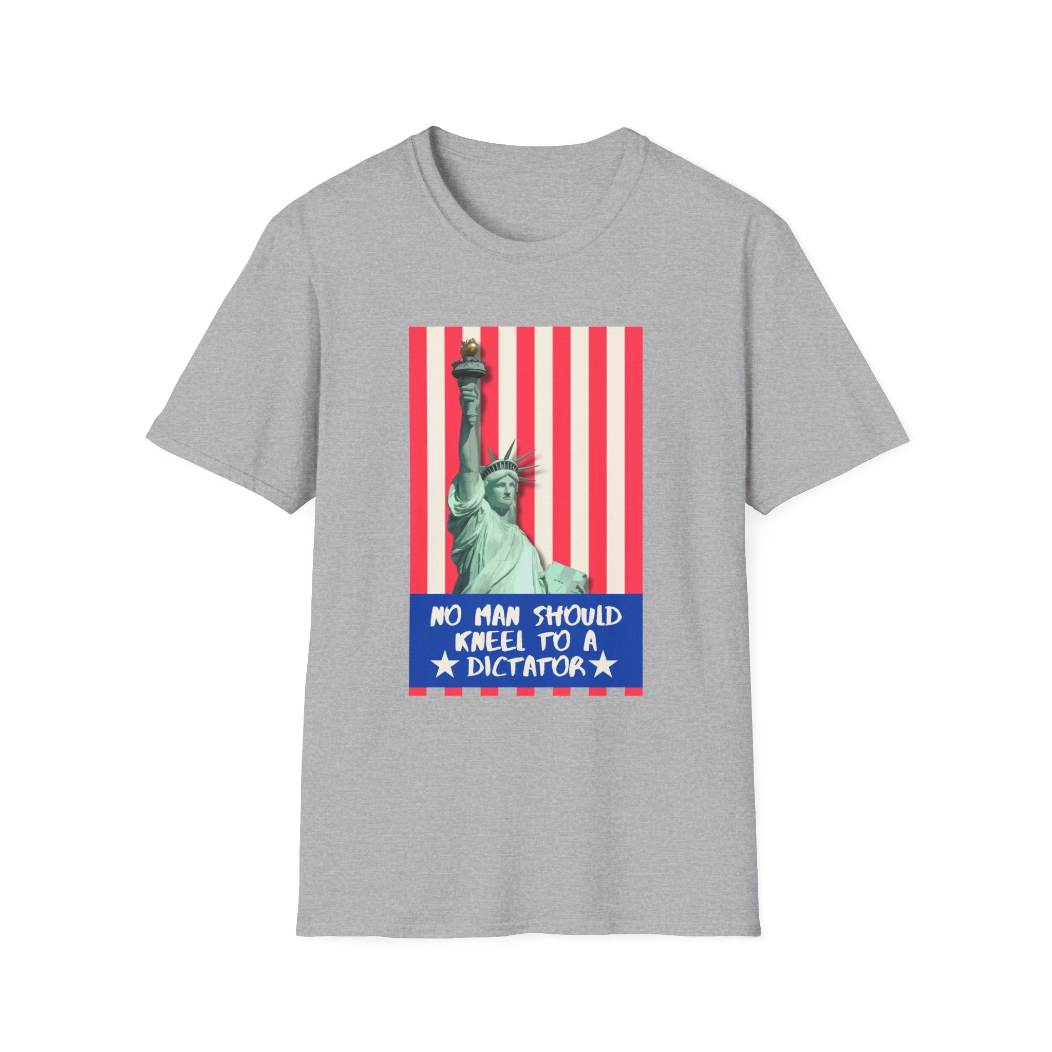 No Man Should Kneel to a Dictator | Men's 100% Cotton T-Shirt | Sizes XS to 5XL