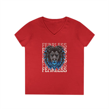 Fearless | Ladies' 100% Cotton V-Neck T-Shirt | Sizes Up To 3XL
