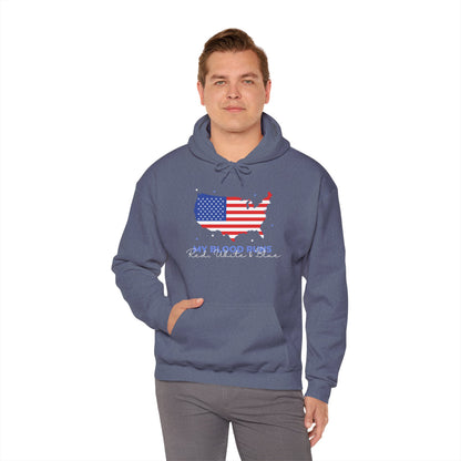 My Blood Runs Red, White & Blue | Men's Patriotic Hoodie | Sizes Up To 5XL