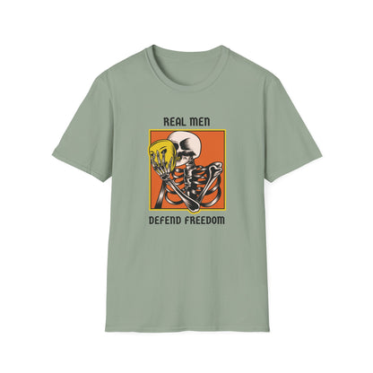 Real Men Defend Freedom | Men's 100% Cotton T-Shirt | Sizes Up To 5XL