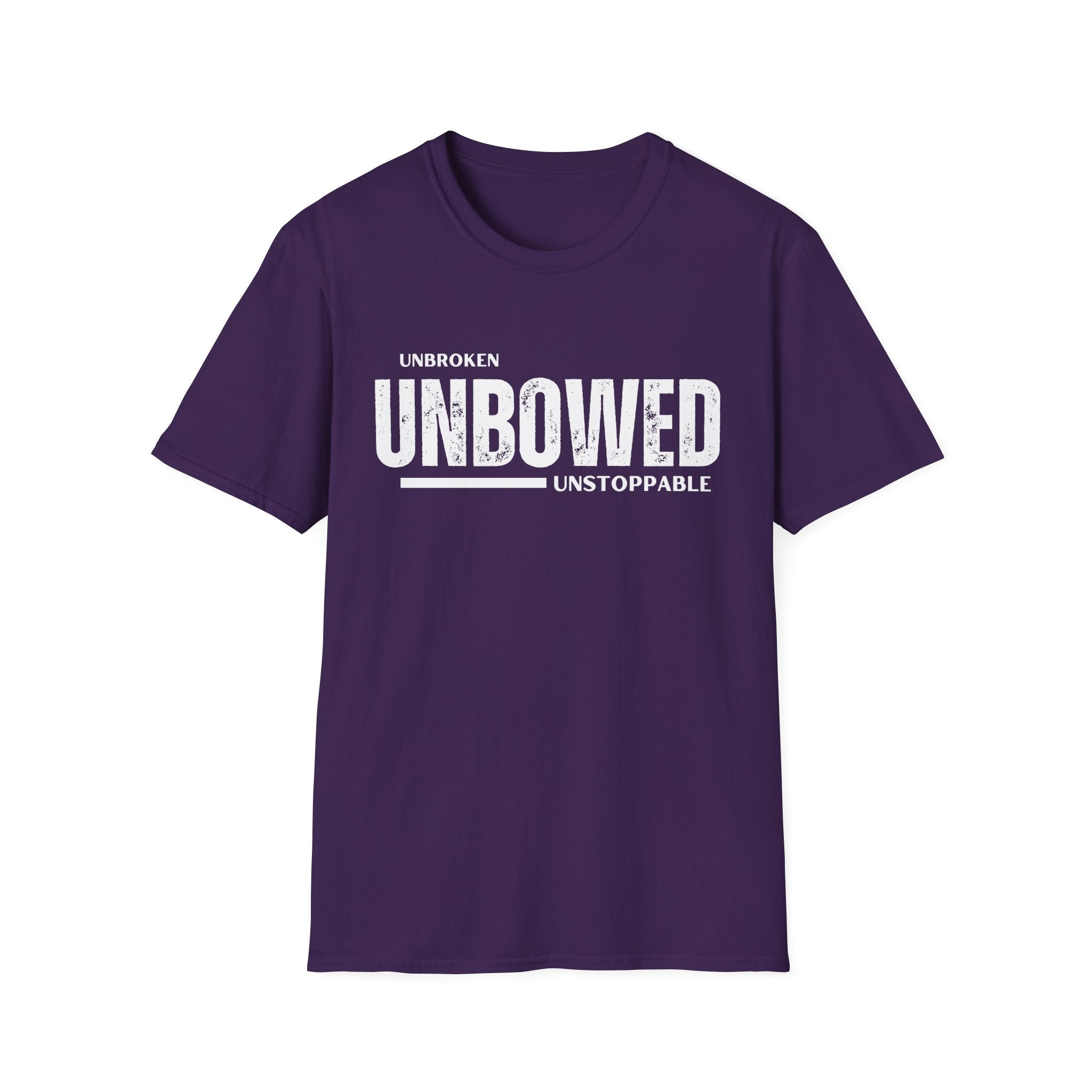 'Unbroken Unbowed Unstoppable' | Men's 100% USA Cotton Softstyle T-shirt | Sizes Up To 5XL
