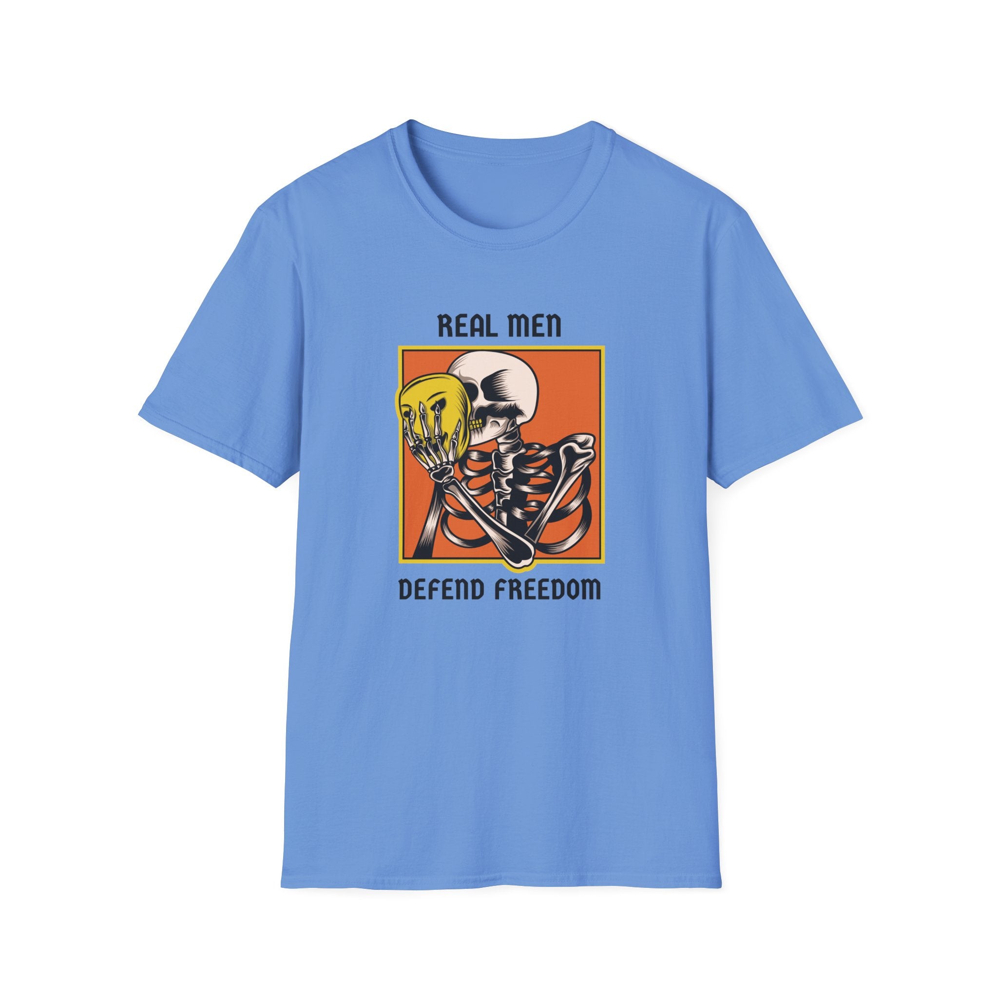 Real Men Defend Freedom | Men's 100% Cotton T-Shirt | Sizes Up To 5XL