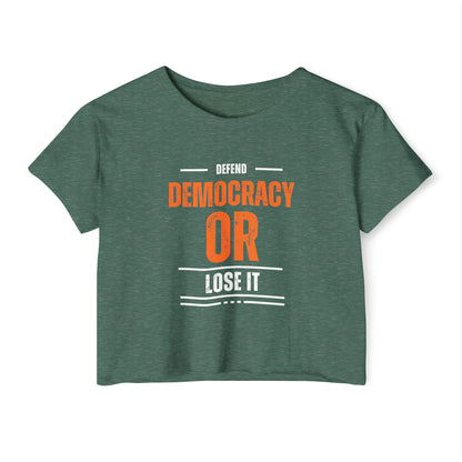 Defend Democracy or Lose It | Women's Ultra-Light Crop Top | Sizes Up To 2XL