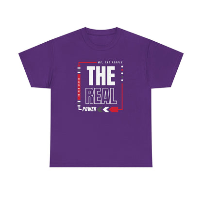 'We, The People, The Real Power' | Men's Heavy USA Cotton T-Shirt | Sizes Up To 5XL
