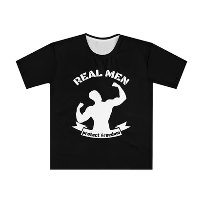 Real Men Protect Freedom | Men's Athletic T-Shirt | Sizes Up To 5XL