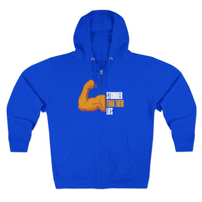 Stronger Than Their Lies | Men's Zip Up Hoodie | Sizes Up To 3XL