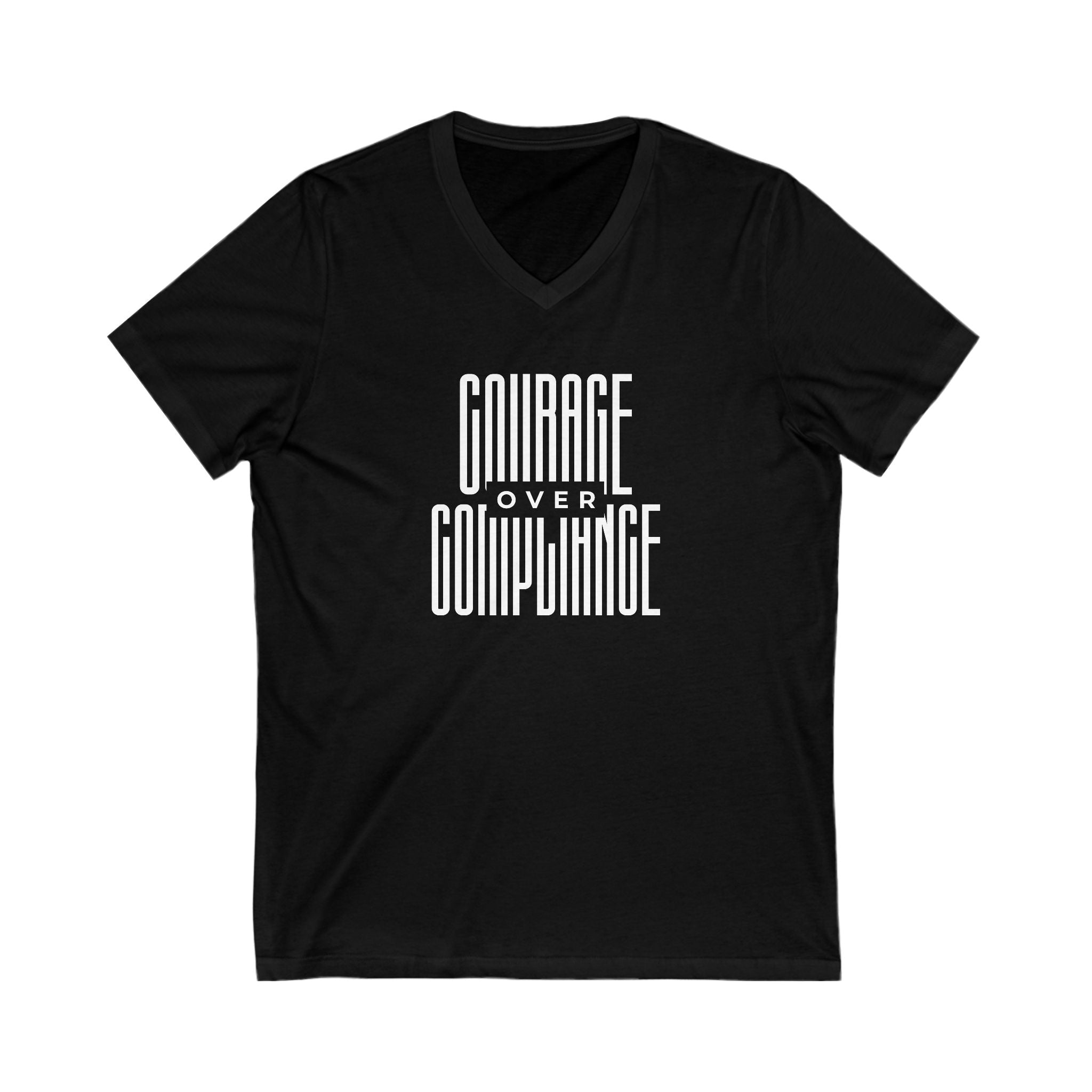 Courage Over Compliance | Men's V-Neck T-Shirt | Sizes Up To 2XL