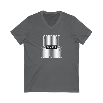 Courage Over Compliance | Men's V-Neck T-Shirt | Sizes Up To 2XL