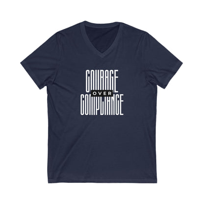 Courage Over Compliance | Men's V-Neck T-Shirt | Sizes Up To 2XL