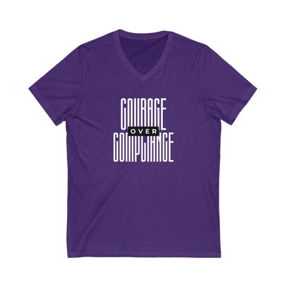 Courage Over Compliance | Men's V-Neck T-Shirt | Sizes Up To 2XL