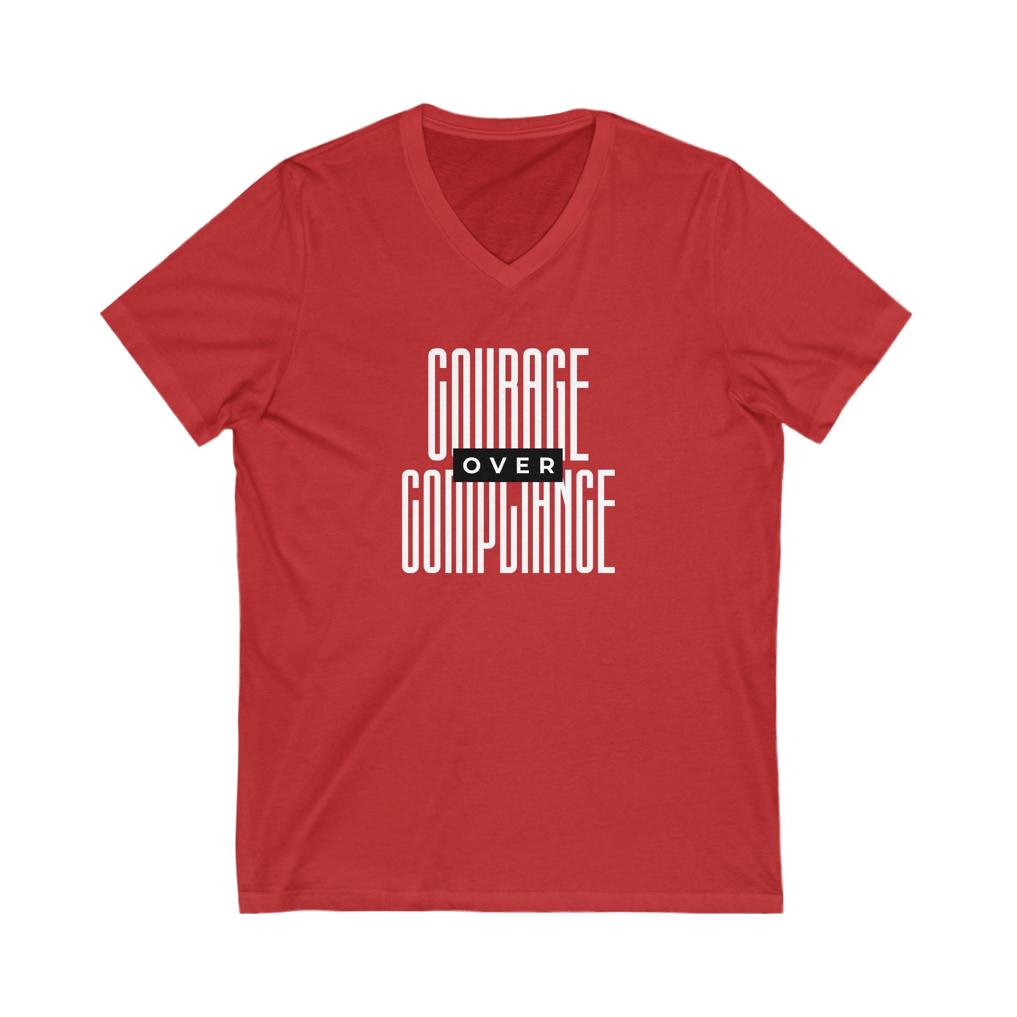 Courage Over Compliance | Men's V-Neck T-Shirt | Sizes Up To 2XL