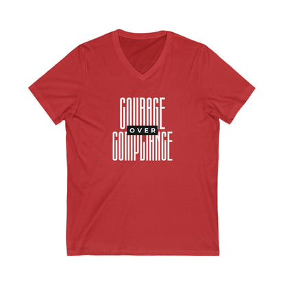 Courage Over Compliance | Men's V-Neck T-Shirt | Sizes Up To 2XL