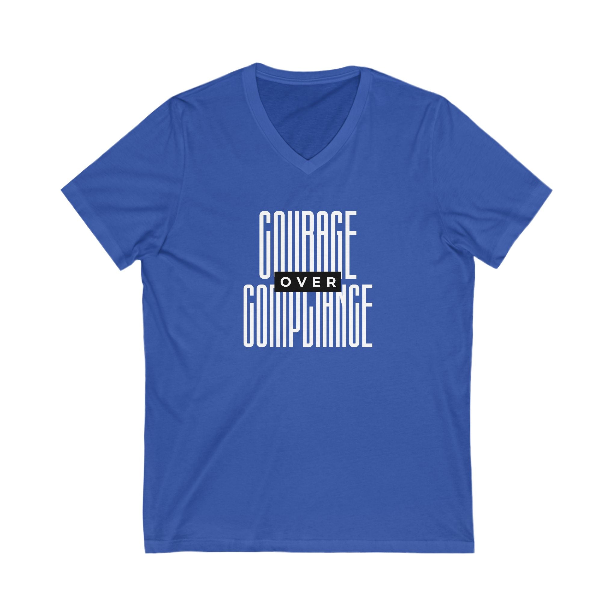 Courage Over Compliance | Men's V-Neck T-Shirt | Sizes Up To 2XL