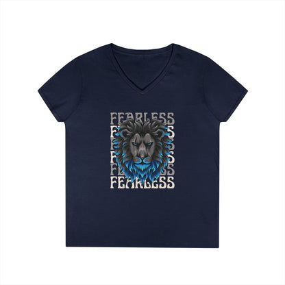 Fearless | Ladies' 100% Cotton V-Neck T-Shirt | Sizes Up To 3XL